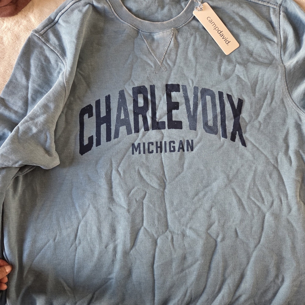 Blue Charlevoix Michigan Men's Shirt